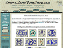 Tablet Screenshot of embroideryfontshop.com